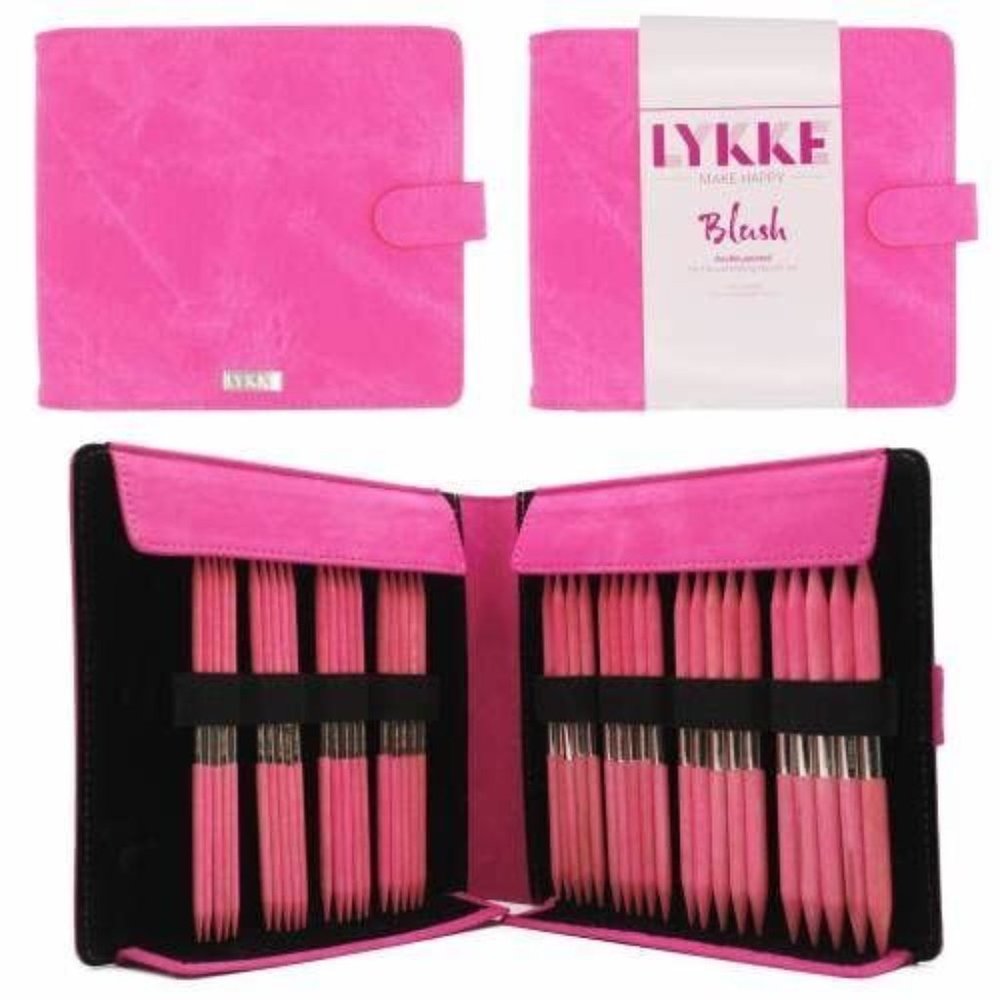 Lykke Blush Double Pointed Needles Set Large Fuchsia Fabric Pouch